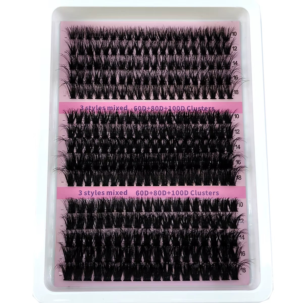 New 15Rows DIY 5D Fluffy Lash Clusters 60D-200D Thick Eyelash Clusters Wispy Individual Lashes 10-20Mm Cluster Eyelash Extension
