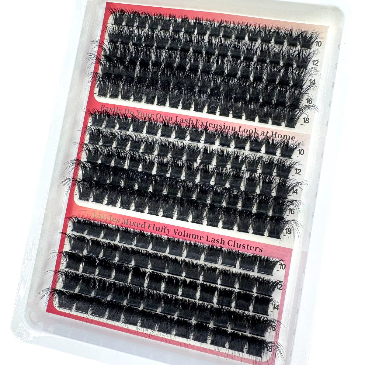 New 15Rows DIY 5D Fluffy Lash Clusters 60D-200D Thick Eyelash Clusters Wispy Individual Lashes 10-20Mm Cluster Eyelash Extension