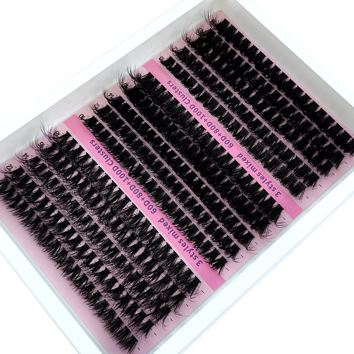 New 15Rows DIY 5D Fluffy Lash Clusters 60D-200D Thick Eyelash Clusters Wispy Individual Lashes 10-20Mm Cluster Eyelash Extension