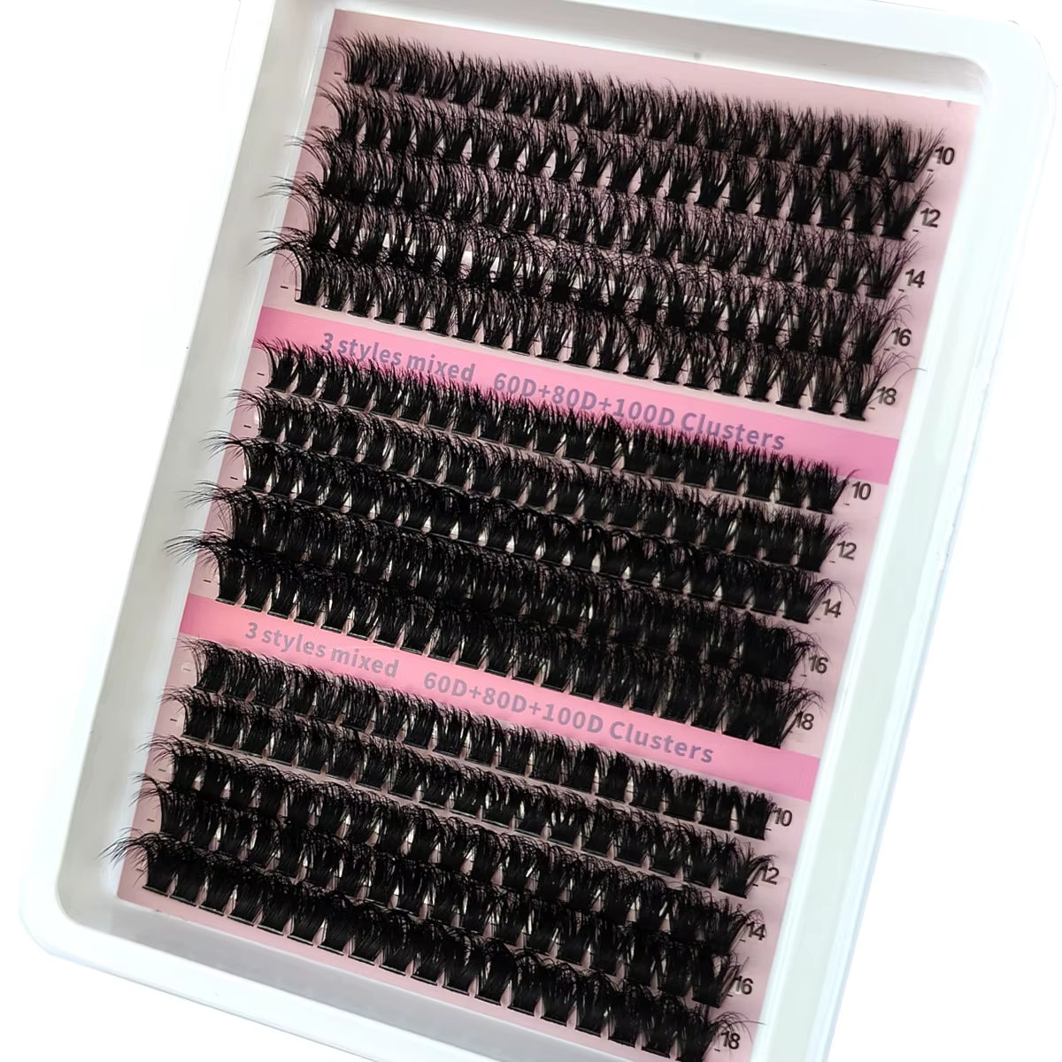 New 15Rows DIY 5D Fluffy Lash Clusters 60D-200D Thick Eyelash Clusters Wispy Individual Lashes 10-20Mm Cluster Eyelash Extension