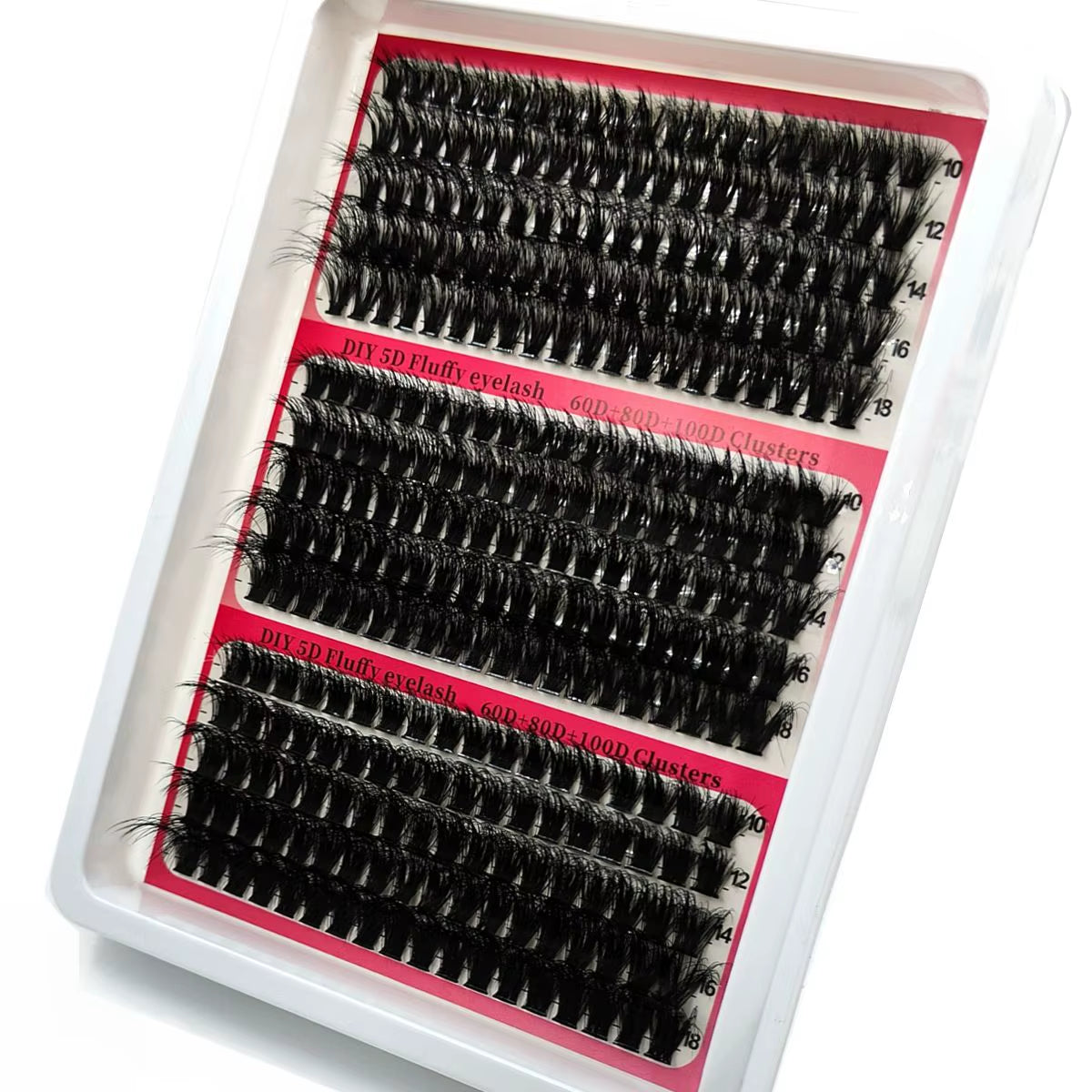 New 15Rows DIY 5D Fluffy Lash Clusters 60D-200D Thick Eyelash Clusters Wispy Individual Lashes 10-20Mm Cluster Eyelash Extension