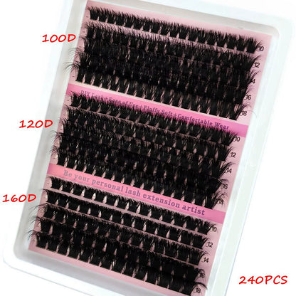 New 15Rows DIY 5D Fluffy Lash Clusters 60D-200D Thick Eyelash Clusters Wispy Individual Lashes 10-20Mm Cluster Eyelash Extension